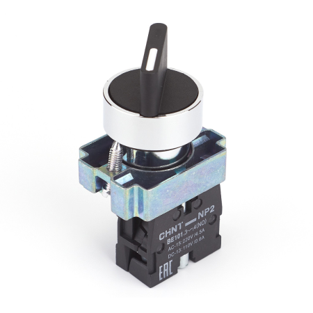 Переключатель CHINT NP2-BD21, 2 положения I–O, 1NO, Ø22 мм, IP40