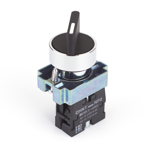 Переключатель CHINT NP2-BD21, 2 положения I–O, 1NO, Ø22 мм, IP40