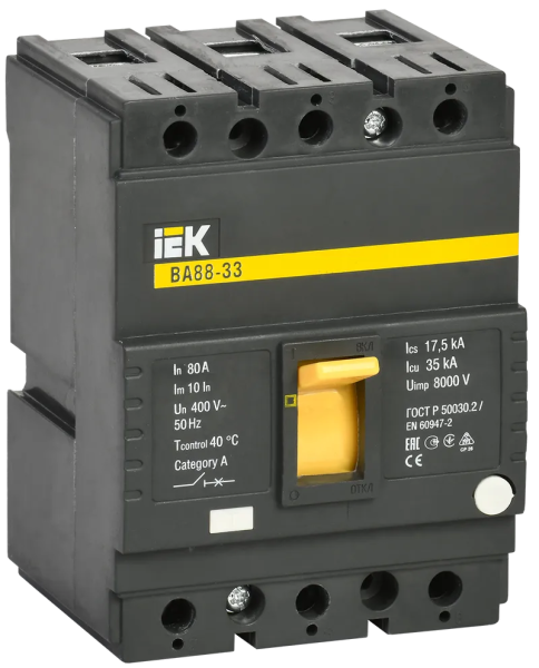 Выключатель автоматический ВА88-33 3Р 80А 25кА IEK