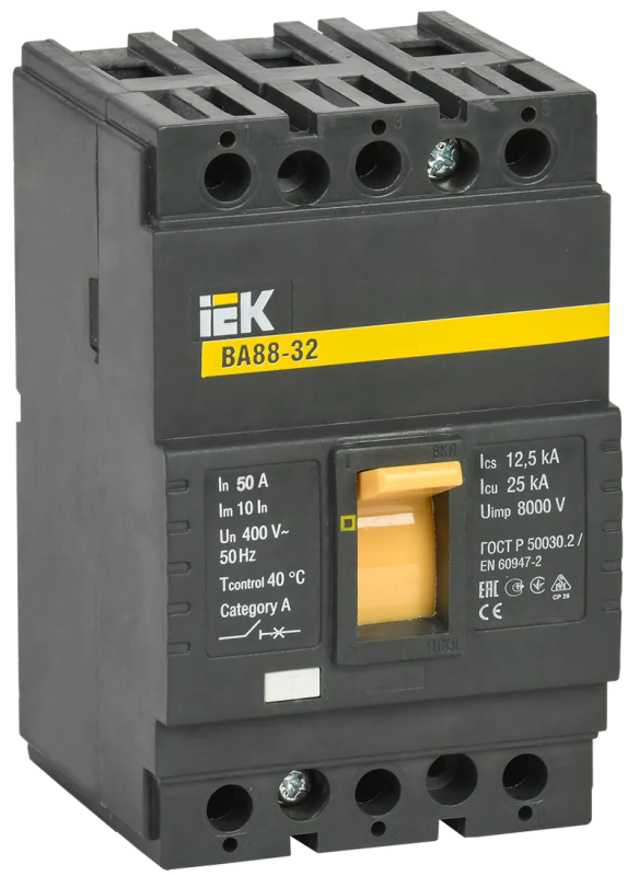Выключатель автоматический ВА88-32 3Р 50А 25кА IEK