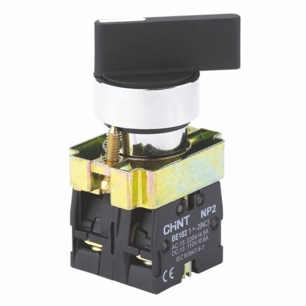 Переключатель CHINT NP2-BJ33, 3 положения I–O–I длинная ручка, 2NO, Ø22 мм, IP40