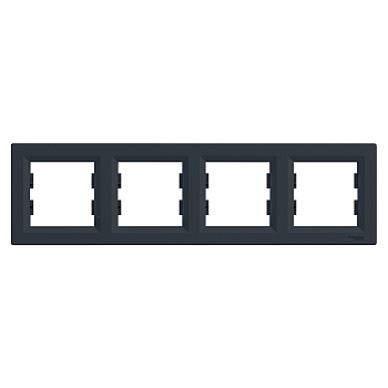 Рамка 4-местная Schneider ASFORA, горизонтальная, антрацит