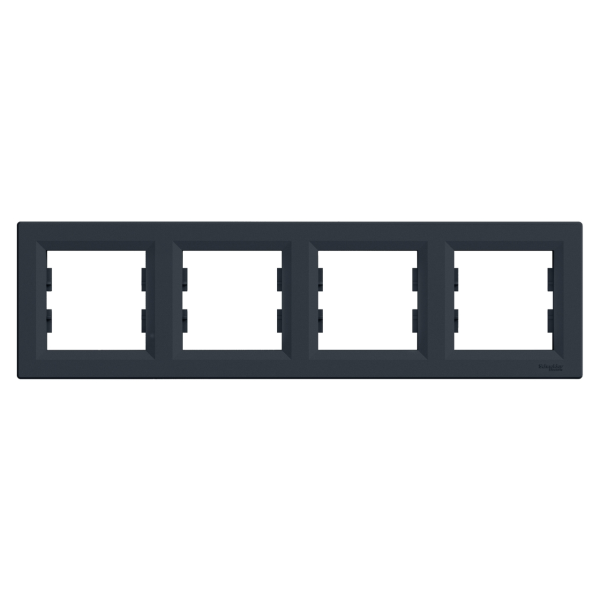 Рамка 4-местная Schneider ASFORA, горизонтальная, антрацит
