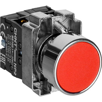 Кнопка управления CHINT NP2-BA45, красная, 1NO+1NC, Ø 22 мм, IP40