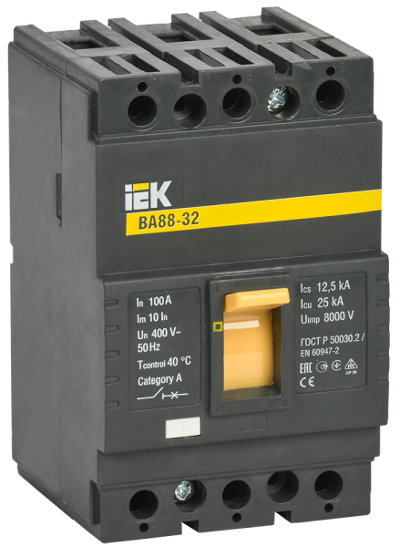 Автоматический выключатель ВА88-32 3Р 100А 25кА IEK