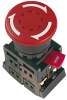 Кнопка грибковая GENERICA AE-22 с фиксацией, 1NO+1NC, красная, IP40