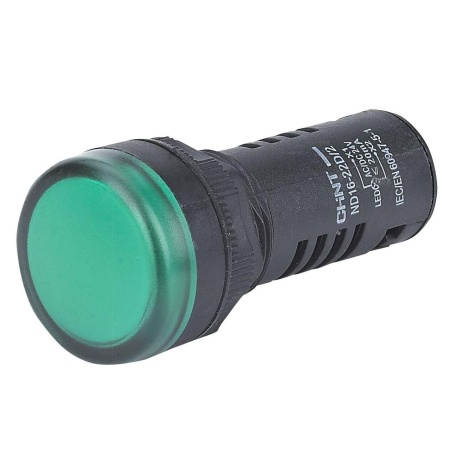Лампа светосигнальная ND16-22D/2 230V AC/DC d22мм зеленый IP40 CHINT