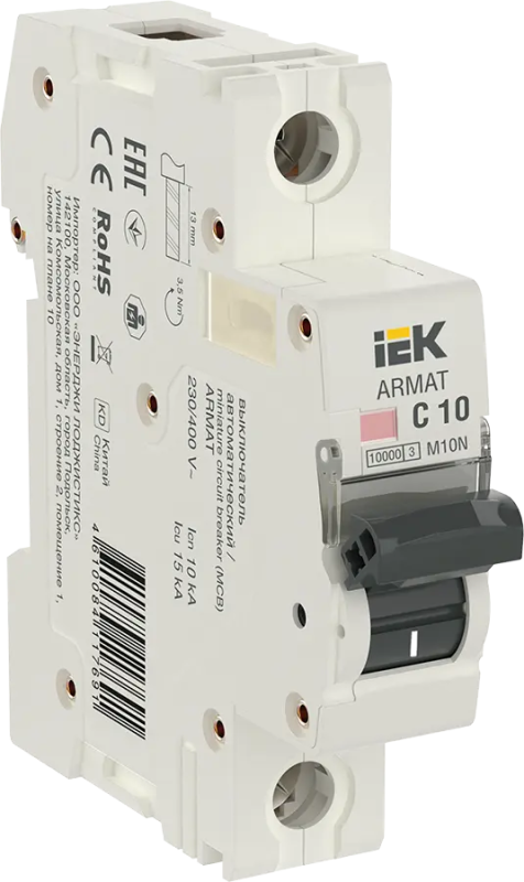 Автоматический выключатель ARMAT M10N 1P С 10А 10кА IEK