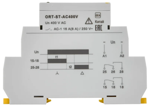 Реле пуска "звезда-треугольник" ORT-S2 2SPDT Uупр=12-230V AC/DC IEK