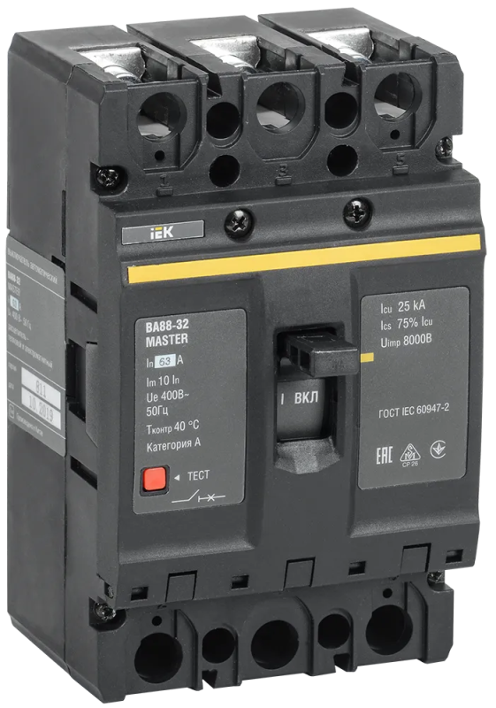 Автоматический выключатель ВА88-32 3Р 63А 25кА 690В MASTER IEK