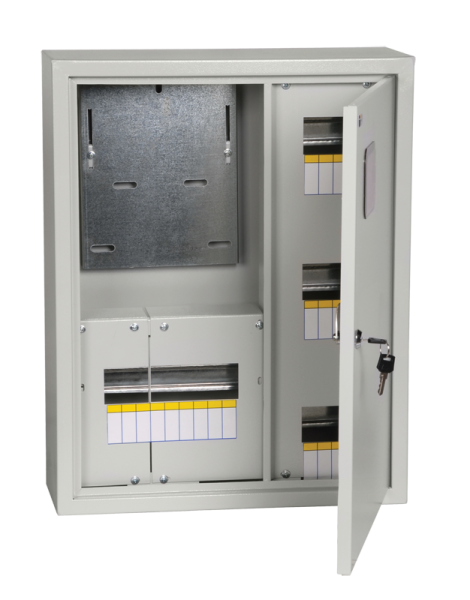 Щит учета под трехфазный счетчик TITAN ЩУРн-3/18 (560х440х165мм) навесной металлический УХЛ3 IP31 IEK