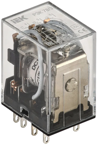 Реле промежуточное IEK РЭК78/3(MY3), 5 А, 3SPDT, напряжение управления 12 В DC