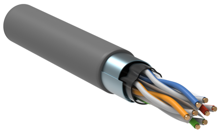Витая пара ITK F/UTP, Cat.6, 4х2х23 AWG, solid, PVC, 305 м, серый