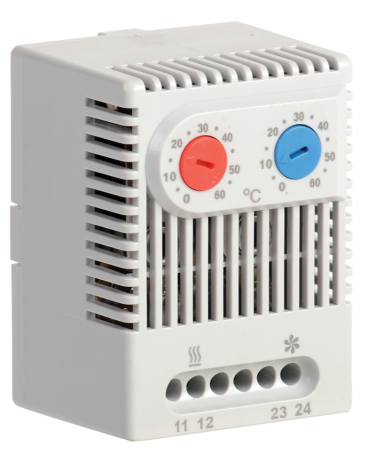 Термостат двухканальный УККт 10А 240VAC (темп.рег=0...+60°C) 1NO+1NC IP20 IEK