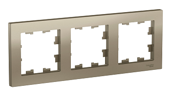 Рамка 3-местная AtlasDesign, шампань