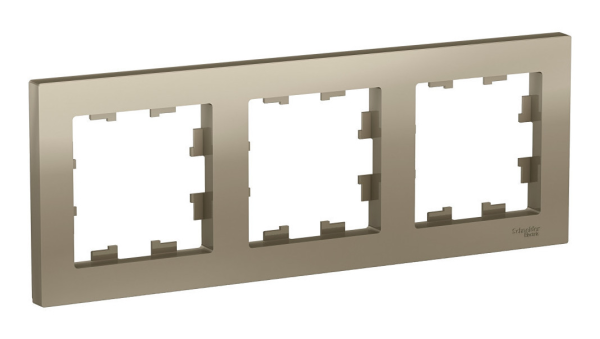 Рамка 3-местная AtlasDesign, шампань