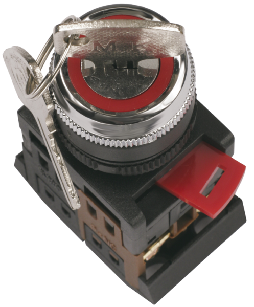 Переключатель с ключом GENERICA AKS-22, 2-позиционный (I-O), 1NO+1NC, IP40