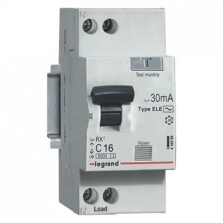 АВДТ Legrand RX3, 1P+N, С16, 4.5 кА, 30 мА, тип АС