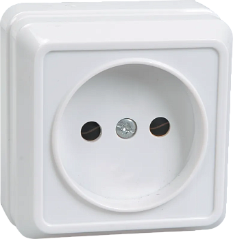 Розетка 1-местная OKTAVA РС20-2-ОБ L+N 10А 250V накладная белый IP20 GENERICA